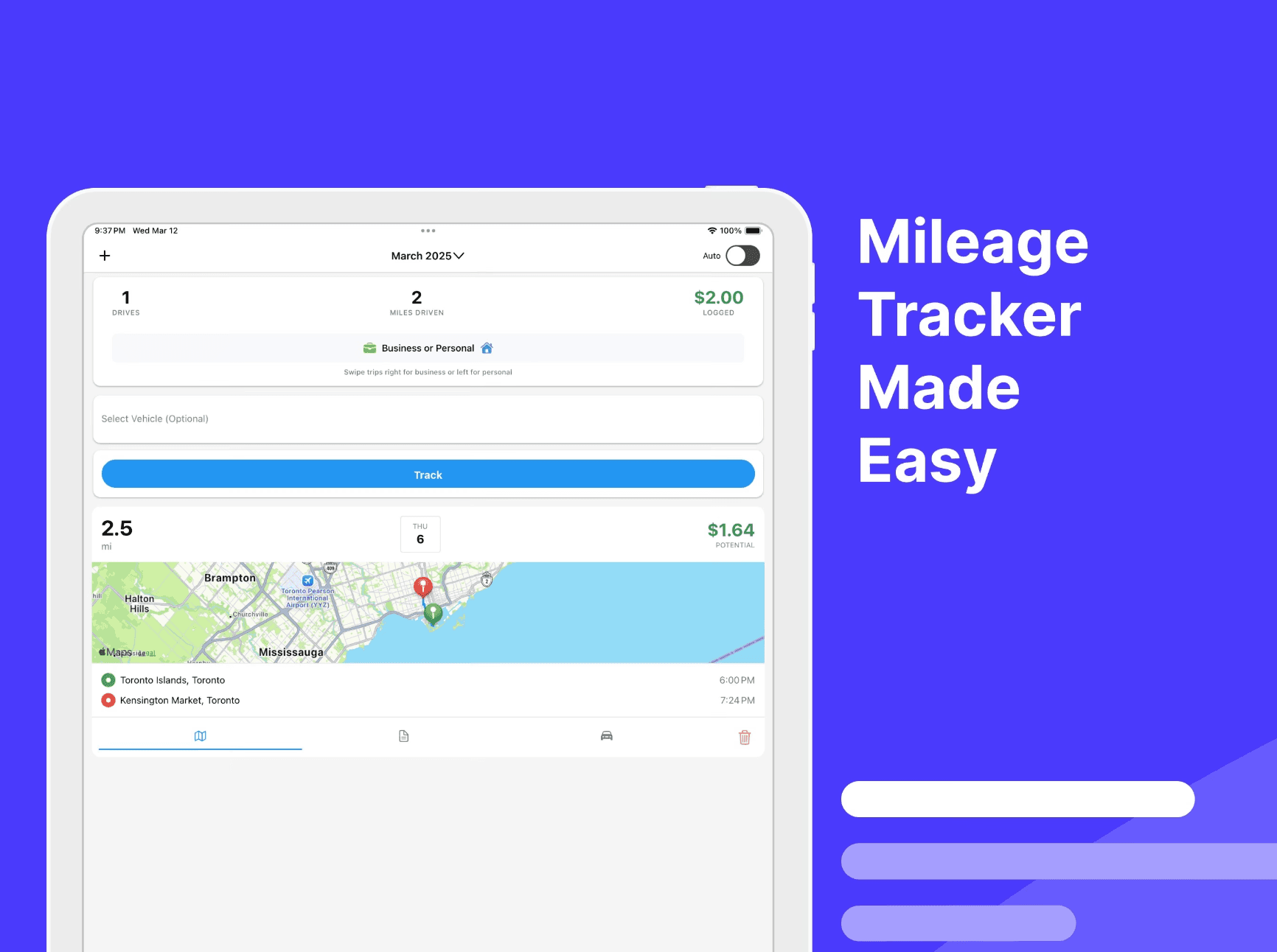 MileLog Dashboard Preview